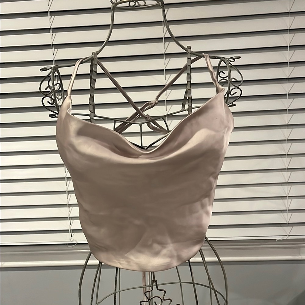 Garage Satin Cowl Neck Shirt